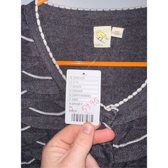 Anthropologie Yellow Bird Winter Waves Cardigan Size Medium - Picture 4 of 5